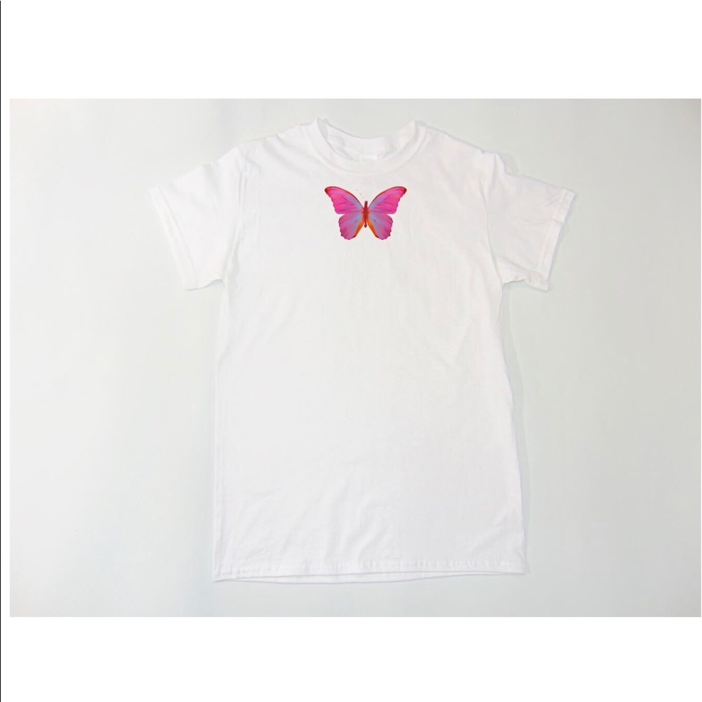 Pink butterfly shirt